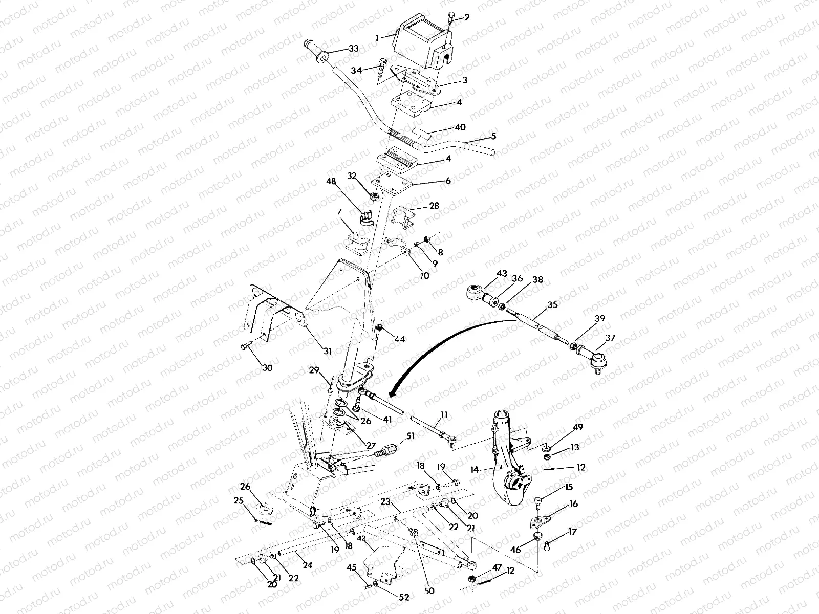 STEERING ASSEMBLY 250 4x4 / W928127 (4922872287B003) | STEERING ASSEMBLY 250 4x4 / W928127 (4922872287B003)