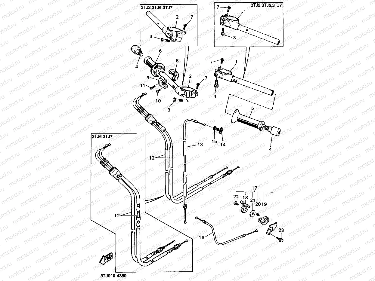 Steering handle cable 1