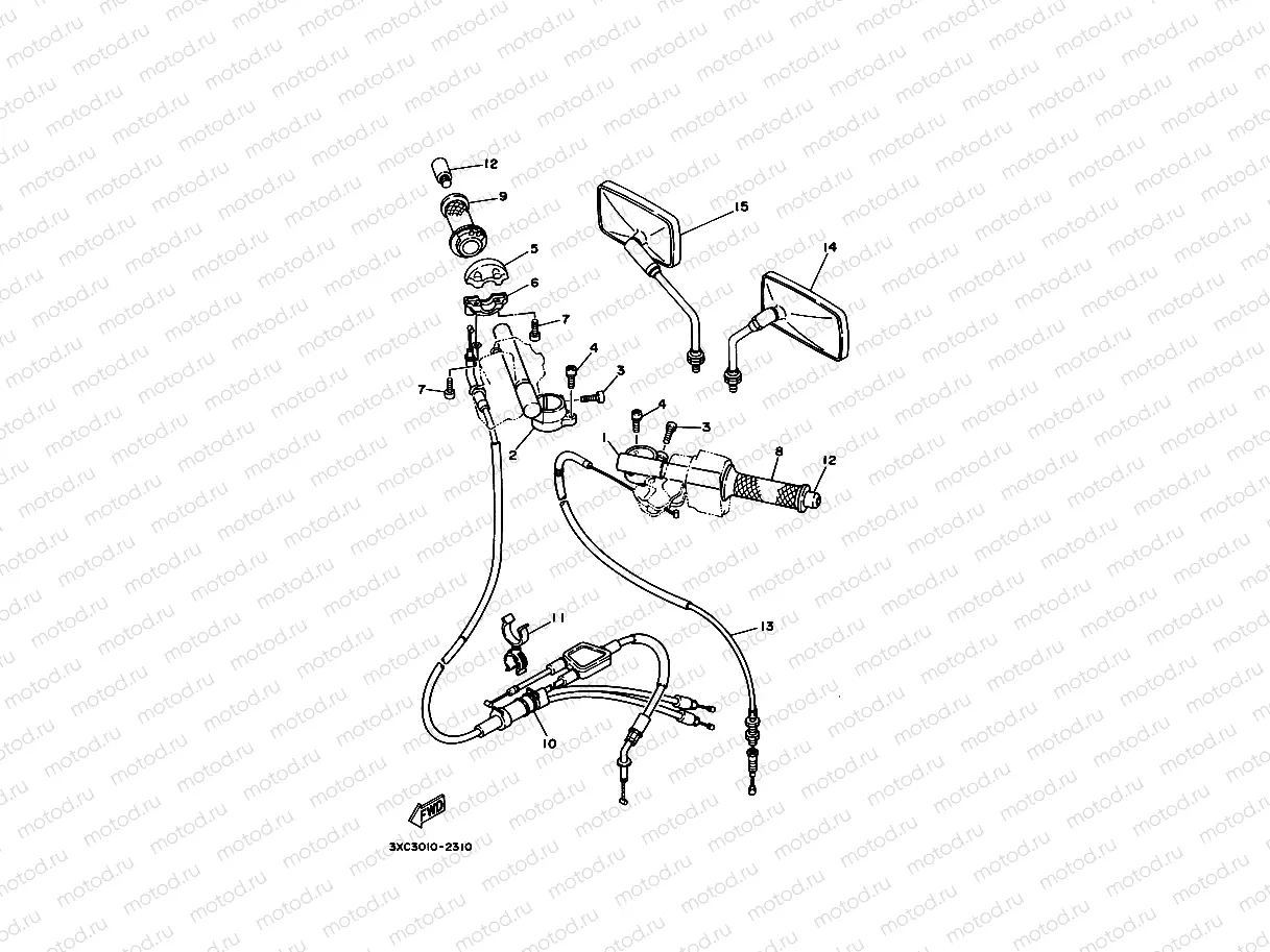 Steering handle. Cable