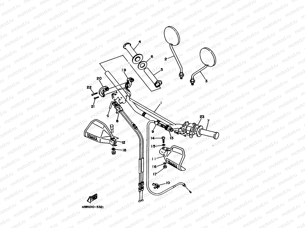 Steering handle. Cable