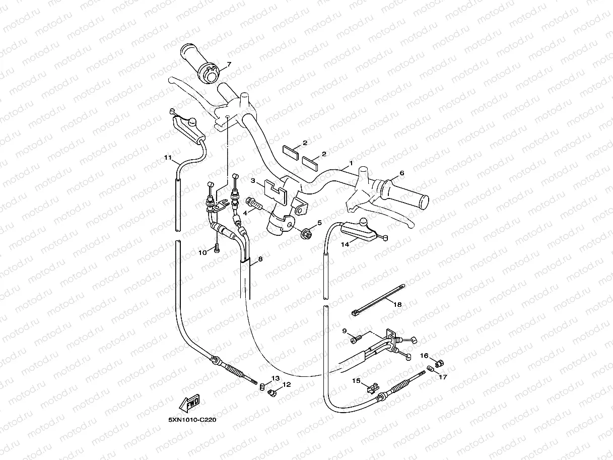 Steering handle & cable