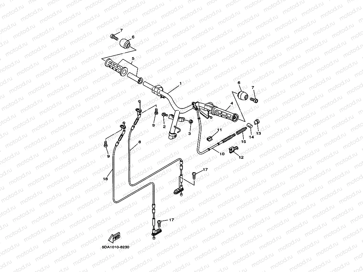 Steering handle. Cable
