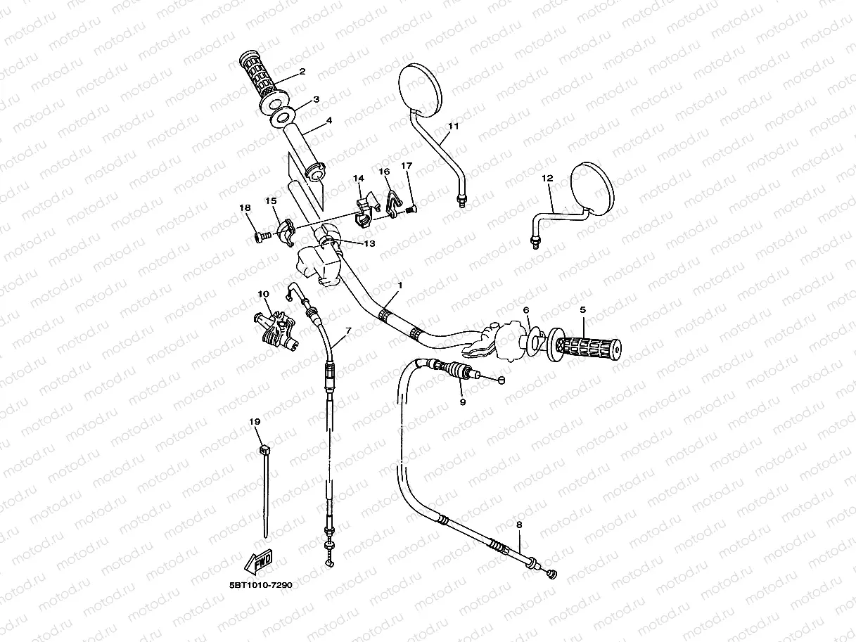 Steering handle. Cable