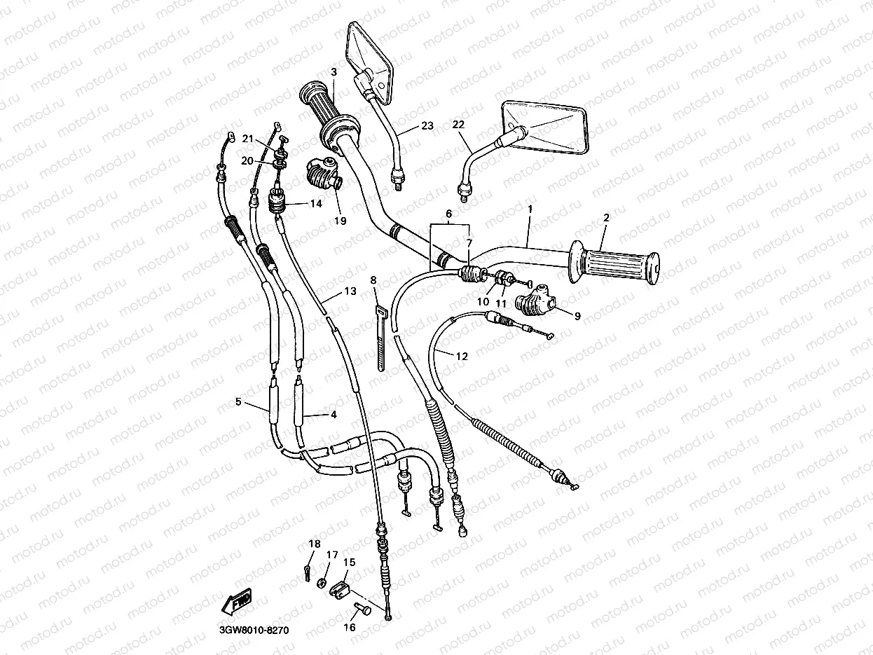 Steering handle cable