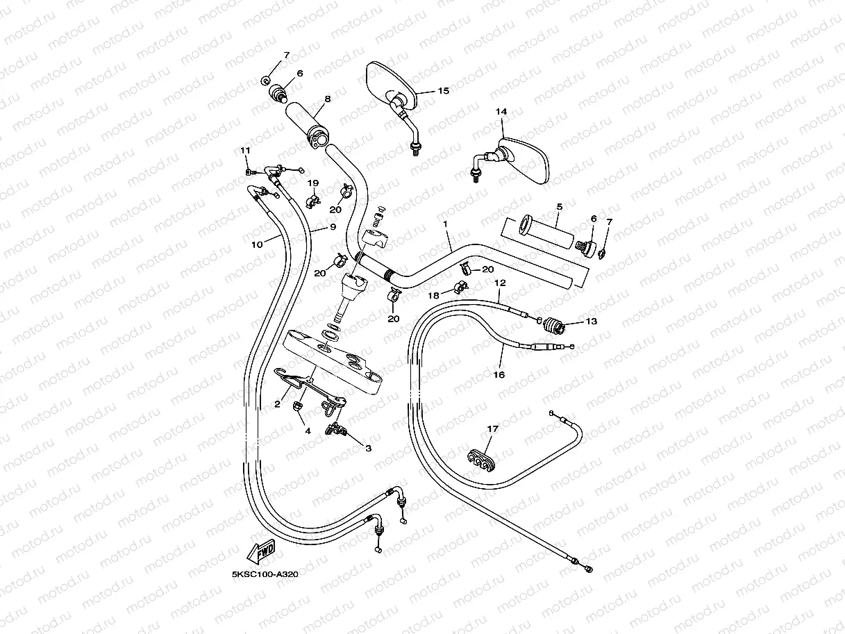 Steering handle & cable