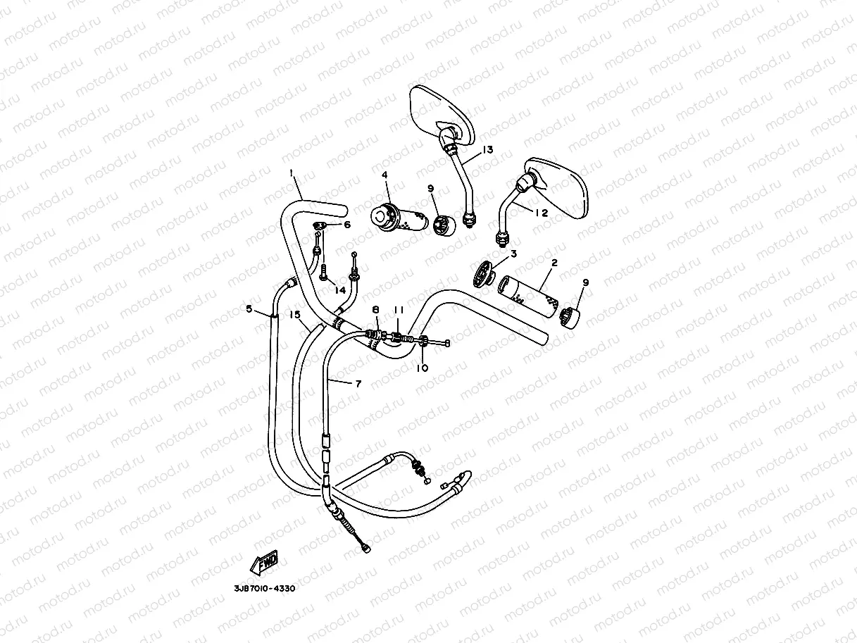 Steering handle. Cable (hot handle)
