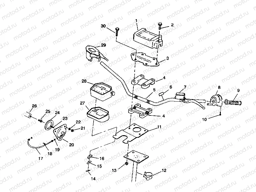 STEERING - HANDLEBAR 2X4 350L W937539 (4924032403014A) | STEERING - HANDLEBAR 2X4 350L W937539 (4924032403014A)