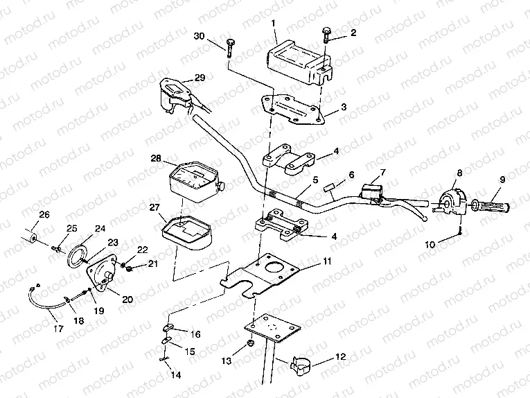 STEERING - HANDLEBAR 4X4 350L W938139 (4924052405017A) | STEERING - HANDLEBAR 4X4 350L W938139 (4924052405017A)