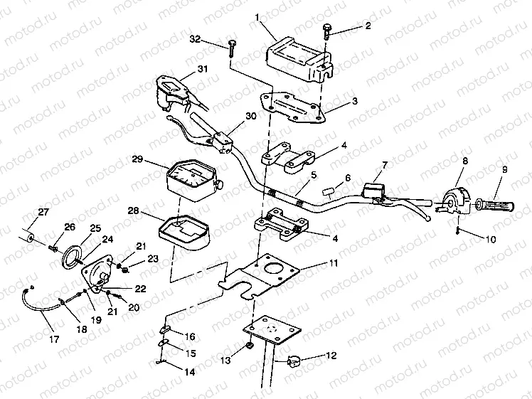 STEERING - HANDLEBAR 6X6 350L W938739 (4924062406018A) | STEERING - HANDLEBAR 6X6 350L W938739 (4924062406018A)