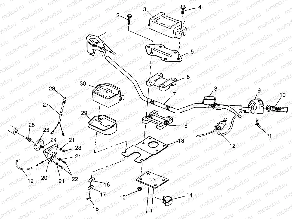 STEERING - HANDLEBAR Magnum 2X4 W967544 (4936033603B005) | STEERING - HANDLEBAR Magnum 2X4 W967544 (4936033603B005)