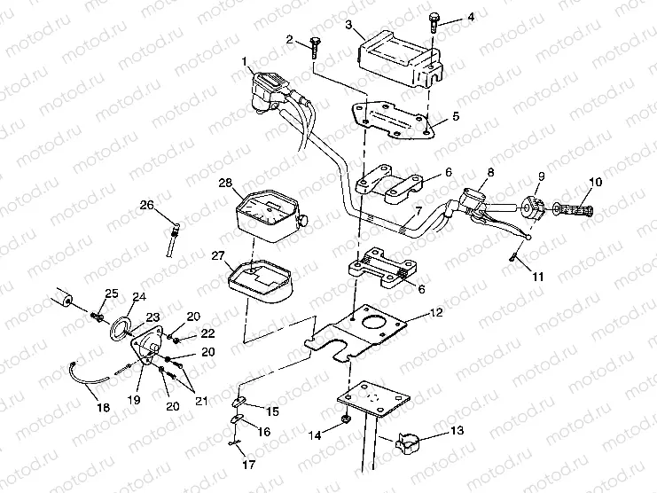 STEERING - HANDLEBAR Magnum 2X4 W97AA42A (4940704070B005) | STEERING - HANDLEBAR Magnum 2X4 W97AA42A (4940704070B005)