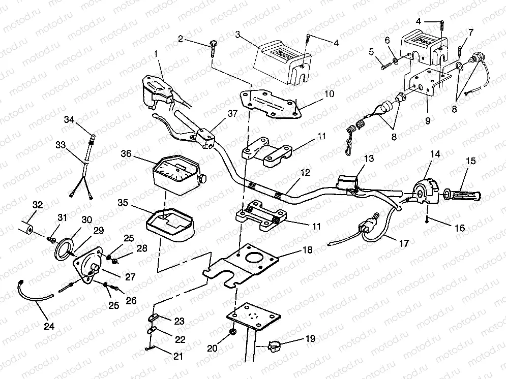 STEERING - HANDLEBAR Magnum 6X6 - W968744 and Magnum 6X6 Swedish - S968744 (4936073607B010) | STEERING - HANDLEBAR Magnum 6X6 - W968744 and Magnum 6X6 Swedish - S968744 (4936073607B010)