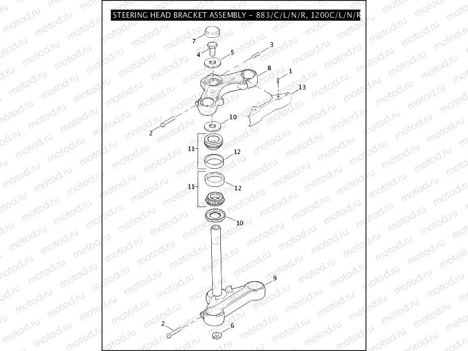 STEERING HEAD BRACKET ASSEMBLY - 883/C/L/N/R, 1200C/L/N/R
