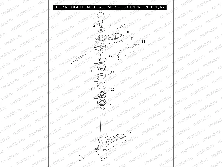 STEERING HEAD BRACKET ASSEMBLY - 883/C/L/R, 1200C/L/N/R