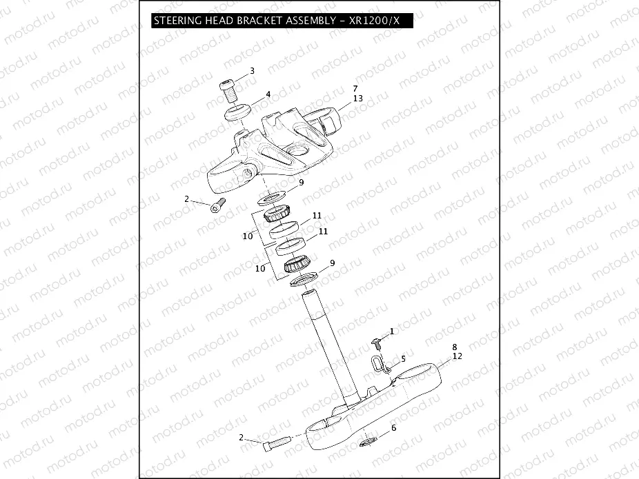 STEERING HEAD BRACKET ASSEMBLY - XR1200/X