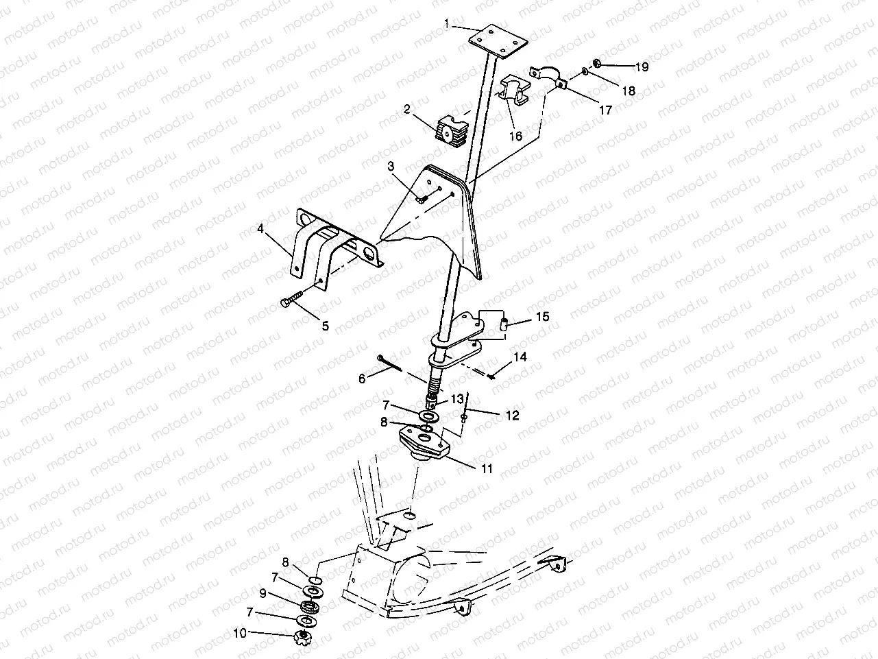 STEERING POST 6X6 400L - W968740 and  6X6 400L Norwegian - N968740 (4935963596B011) | STEERING POST 6X6 400L - W968740 and  6X6 400L Norwegian - N968740 (4935963596B011)