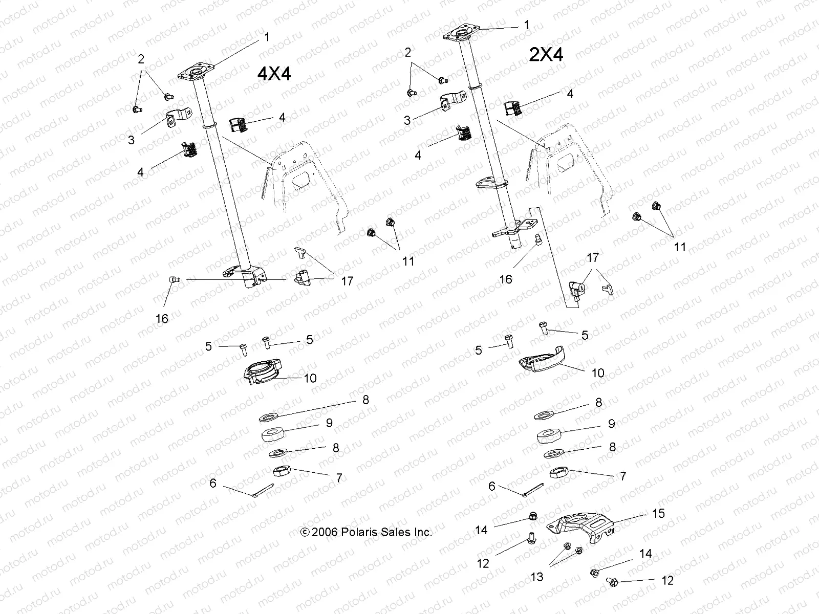 STEERING POST - A07LB27FA/LH27FB (49ATVSTEERING07HAWKI) | STEERING POST - A07LB27FA/LH27FB (49ATVSTEERING07HAWKI)