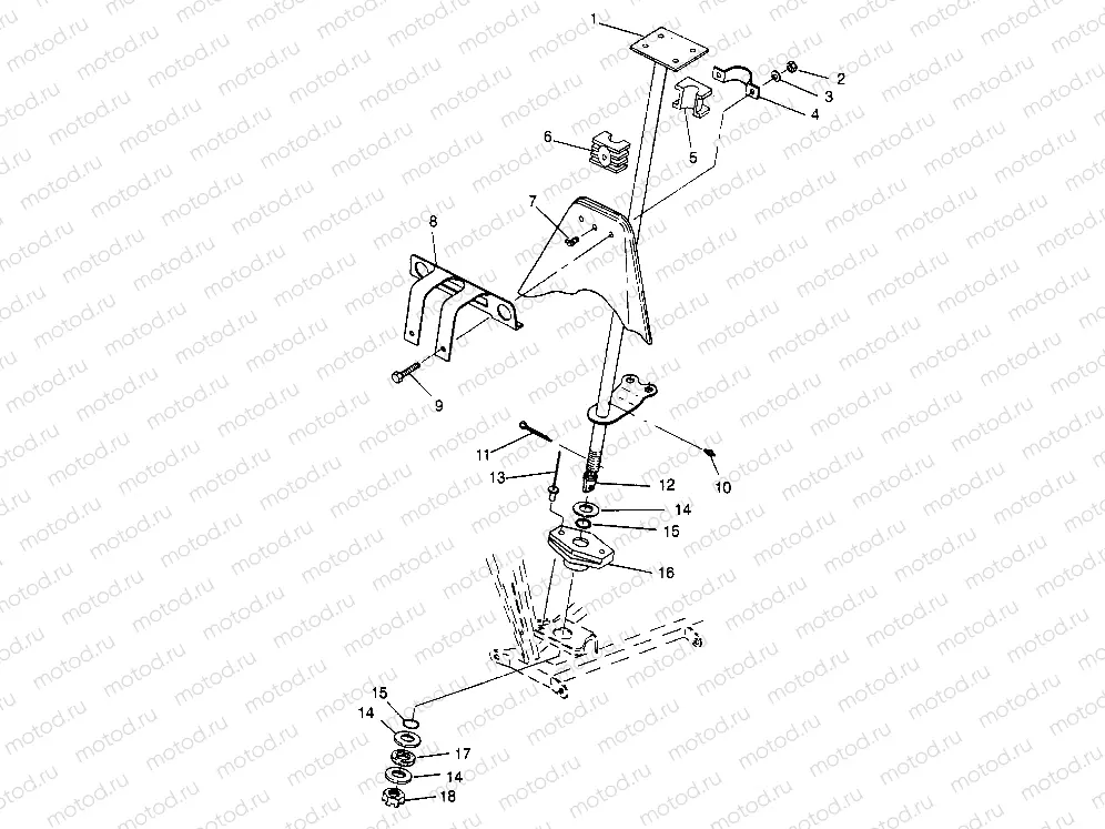 STEERING POST ASSEMBLY  2x4 400L W957540 (4930093009B005) | STEERING POST ASSEMBLY  2x4 400L W957540 (4930093009B005)