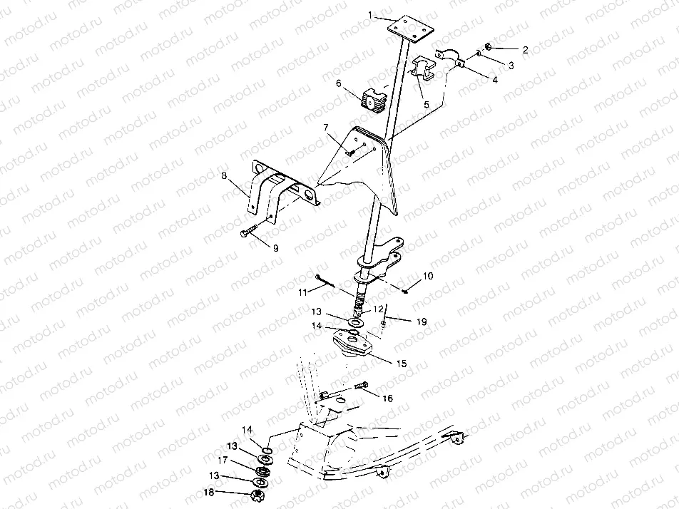 STEERING POST ASSEMBLY 6x6 400L - U.S.  W958740 | STEERING POST ASSEMBLY 6x6 400L - U.S.  W958740, SWEDISH  S958740 and NORWE (4930273027B012)