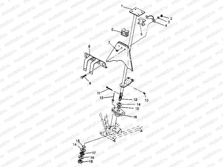 STEERING POST ASSEMBLY Sport 400L W958540 (4930133013B006) | STEERING POST ASSEMBLY Sport 400L W958540 (4930133013B006)