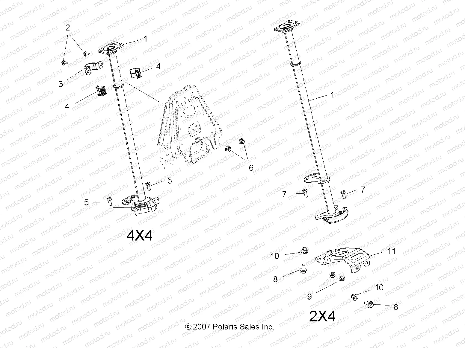 STEERING POST (Built 4/02/07 and After) - A07LB27AA/AC/LH27AA/AB/AC/AD/AL (49ATVSTEERING07HAWK2) | STEERING POST (Built 4/02/07 and After) - A07LB27AA/AC/LH27AA/AB/AC/AD/AL (49ATVSTEERING07HAWK2)