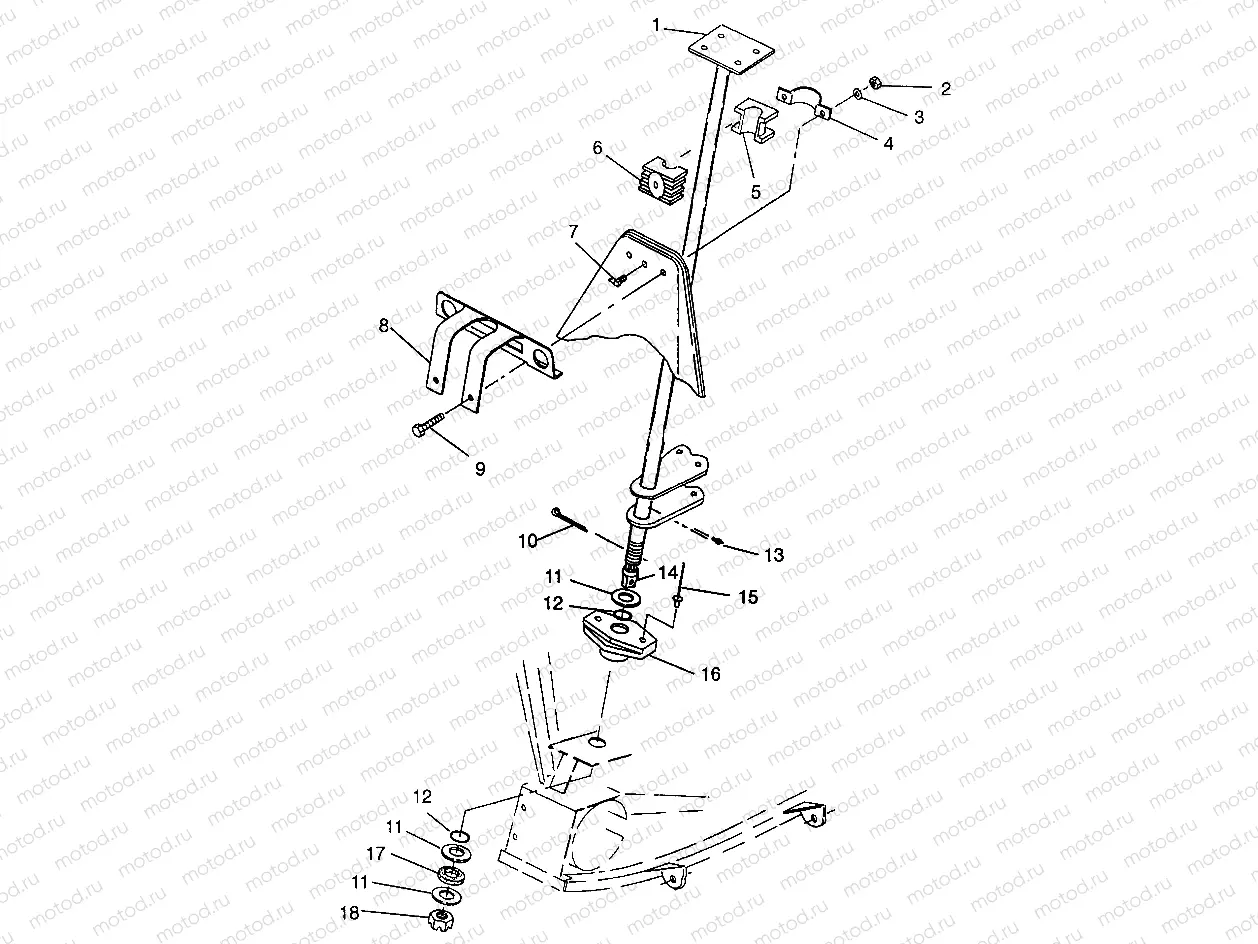 STEERING POST Magnum 6X6 - W968744 and Magnum 6X6 Swedish - S968744 (4936073607B011) | STEERING POST Magnum 6X6 - W968744 and Magnum 6X6 Swedish - S968744 (4936073607B011)