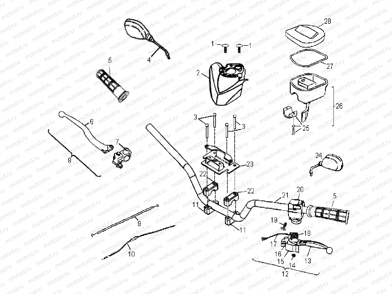 STEERING | STEERING, HANDLEBAR - A08PB20EB (49ATVHANDLEBAR08PHXQD)