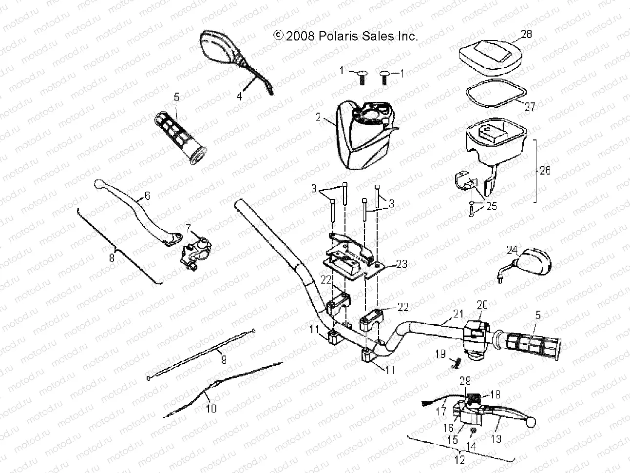 STEERING | STEERING, HANDLEBAR - A09PB20EB (49ATVHANDLEBAR09PHXQD)