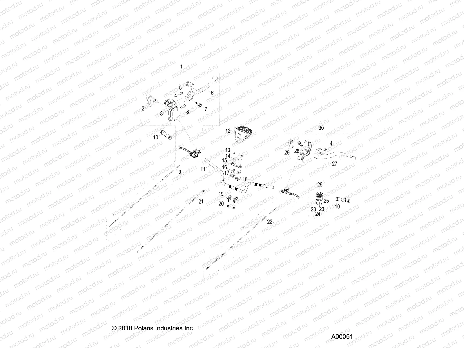 STEERING | STEERING, HANDLEBAR - A19YAK11B7/B6/N7/N6 (A00051)