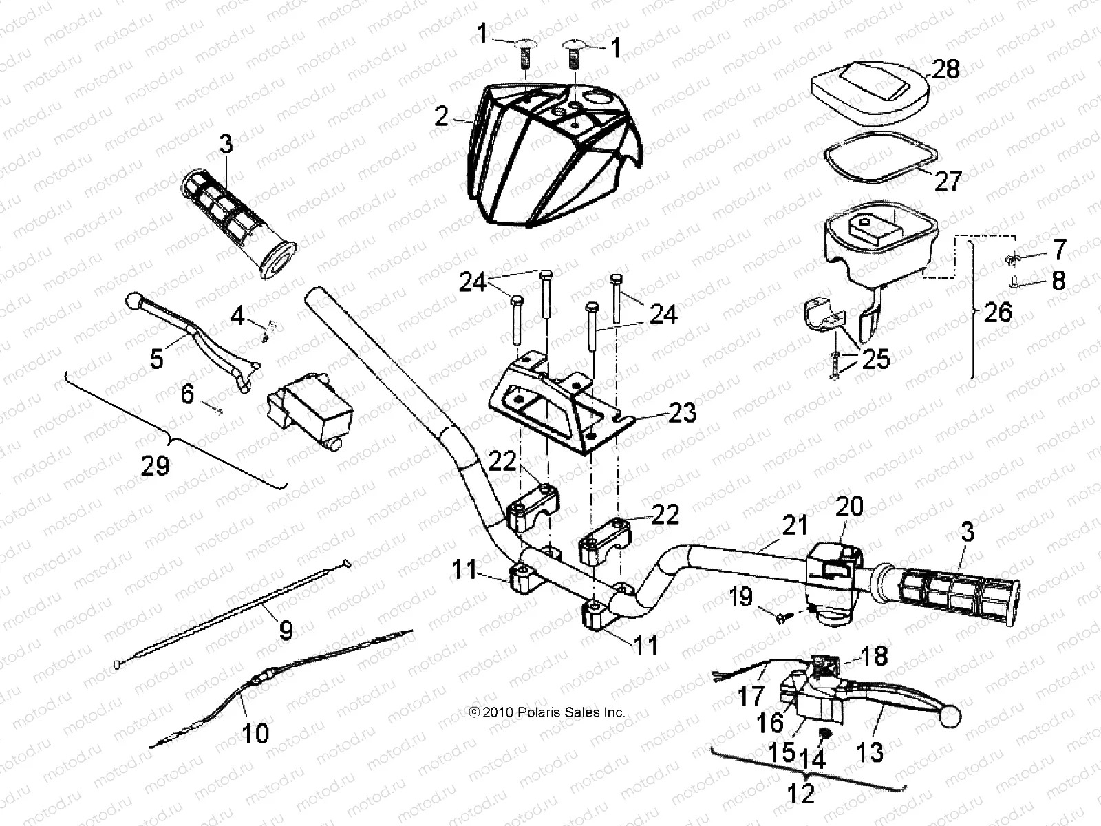 STEERING | STEERING, HANDLEBAR - A19YAP20A4/N4 (49ATVHANDLEBAR11PHX)