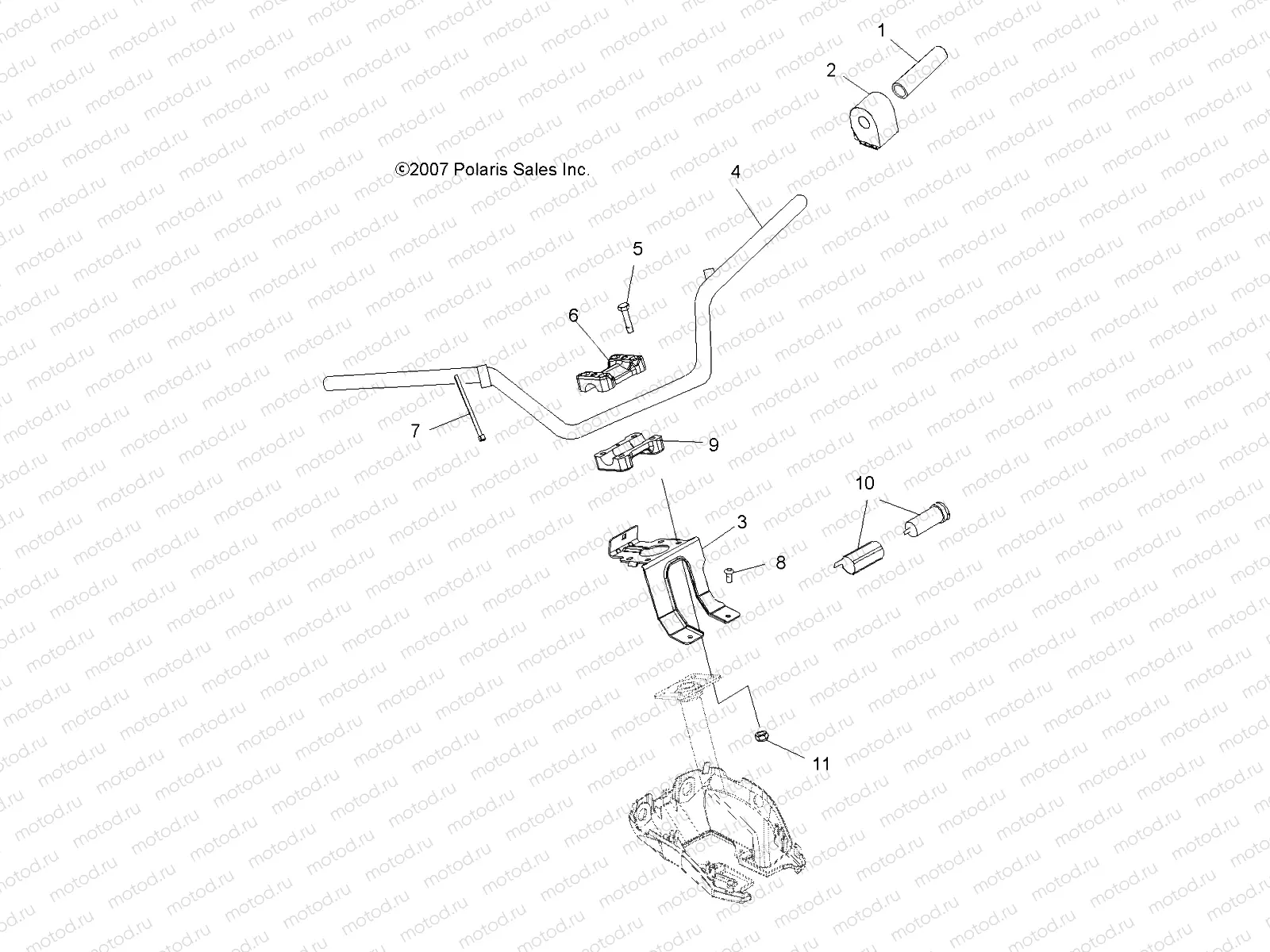STEERING | STEERING, HANDLEBAR and CONTROLS - A08DN50EA (49ATVHANDLEBAR08X2500QUAD)