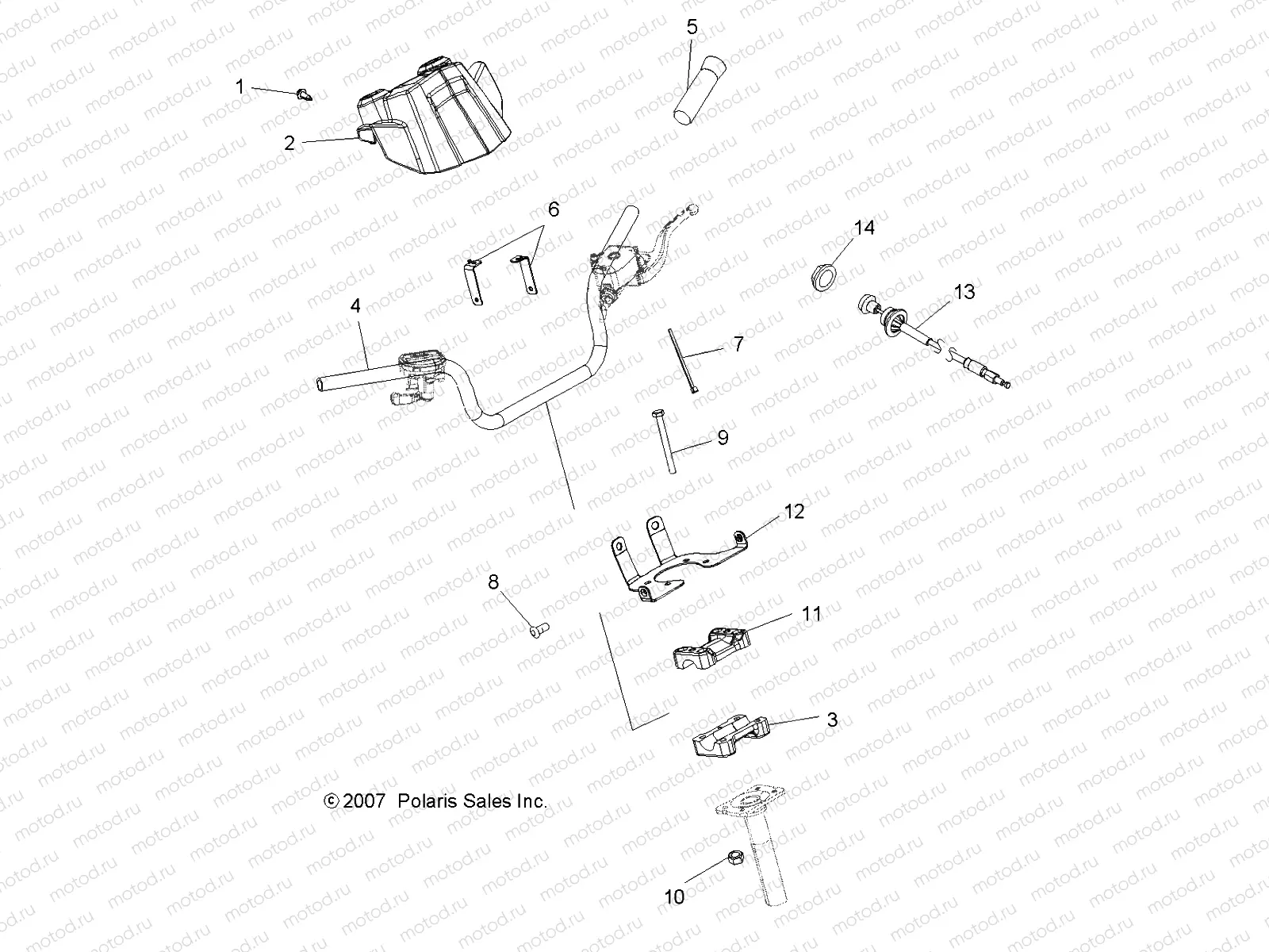 STEERING | STEERING, HANDLEBAR and CONTROLS - A08LB27AA (49ATVHANDLEBAR08SP300)