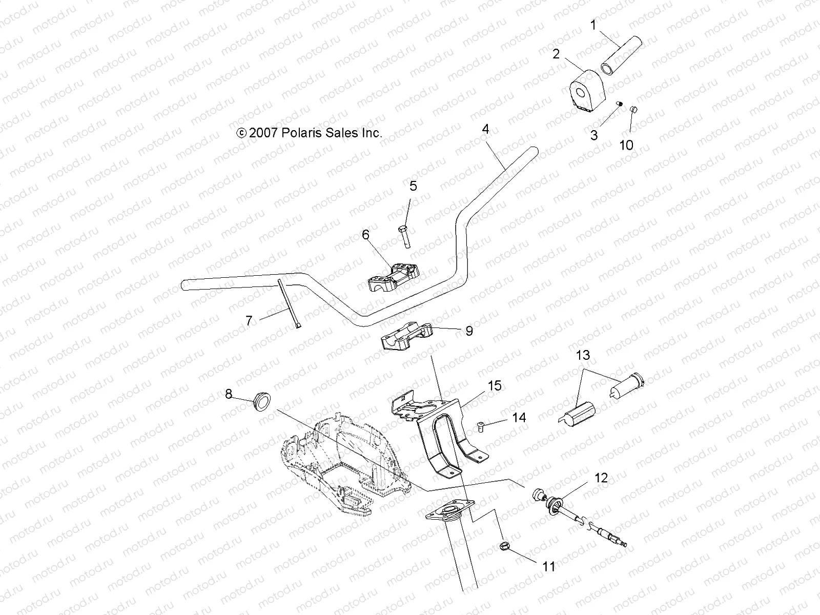 STEERING | STEERING, HANDLEBAR and CONTROLS - A08MH50AX/AZ (49ATVHANDLEBAR08SP500)