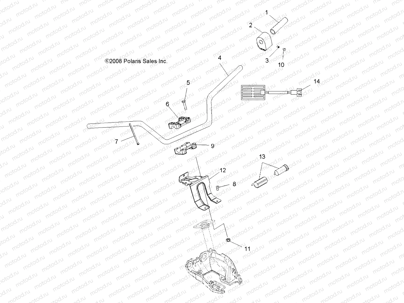 STEERING | STEERING, HANDLEBAR and CONTROLS - A08MN50AF/AN/AQ/AR/AS/AT/AW/AX (49ATVHANDLEBAR08EFI)