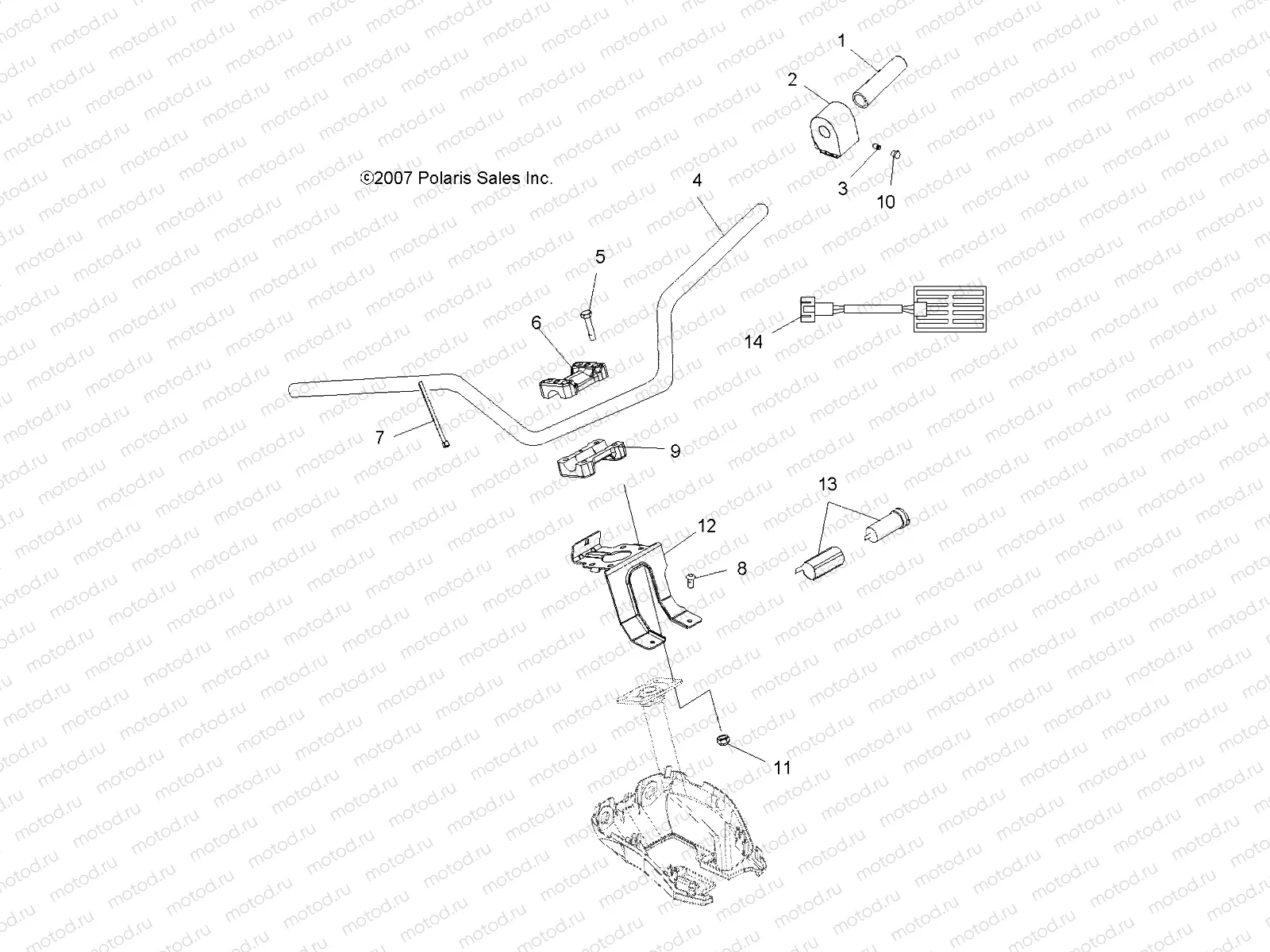 STEERING | STEERING, HANDLEBAR and CONTROLS - A08MN76AF/AL/AQ/AR/AS/AT/AX (49ATVHANDLEBAR08SP800EFI)