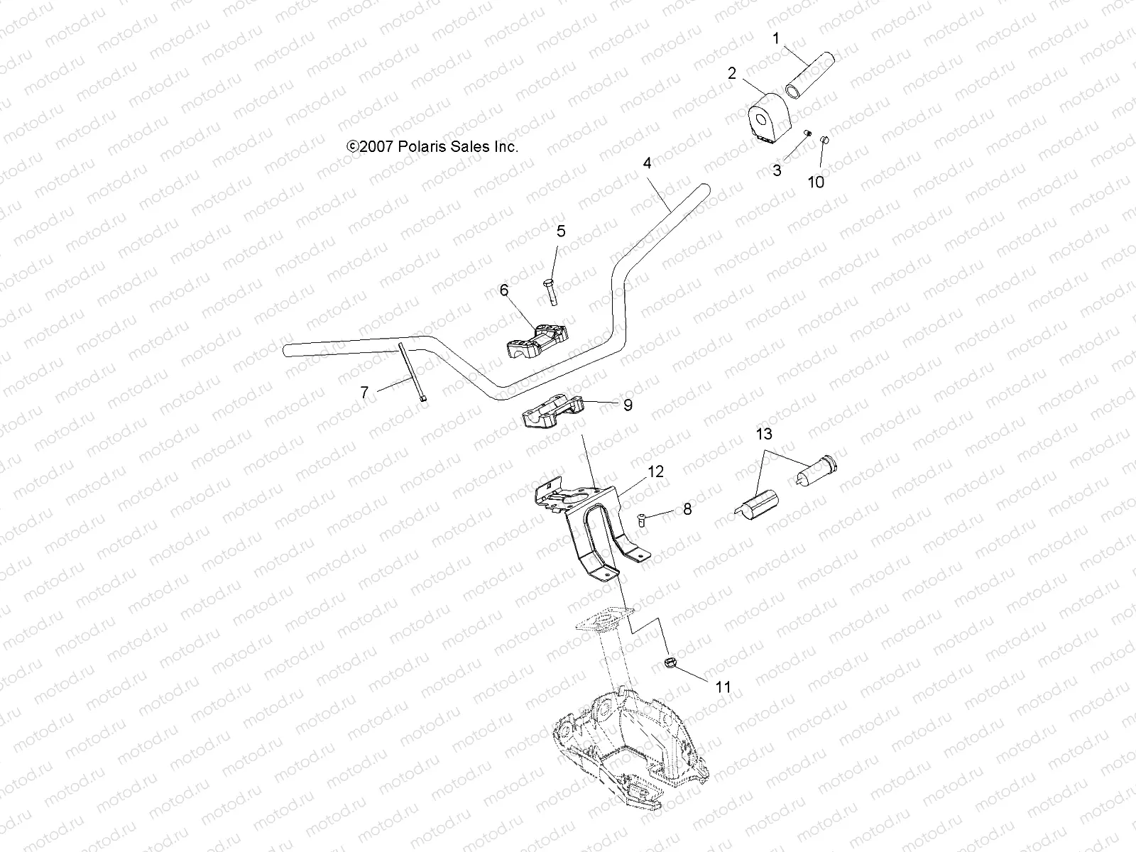 STEERING | STEERING, HANDLEBAR and CONTROLS - A08TN68AX/AZ (49ATVHANDLEBAR08SP500EFI)