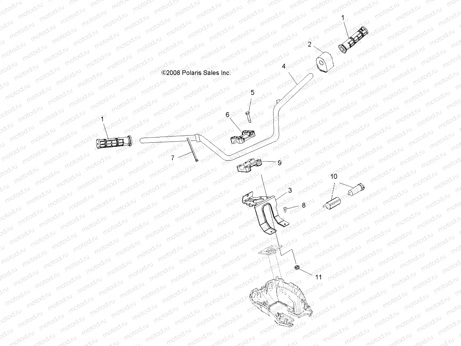 STEERING | STEERING, HANDLEBAR and CONTROLS - A09DN76FC (49ATVHANDLEBAR09SP500TRGQD)