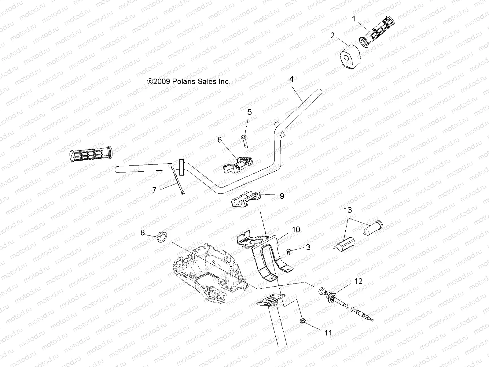 STEERING | STEERING, HANDLEBAR and CONTROLS - A10MH50FX/FF (49ATVHANDLEBAR10SP500I)
