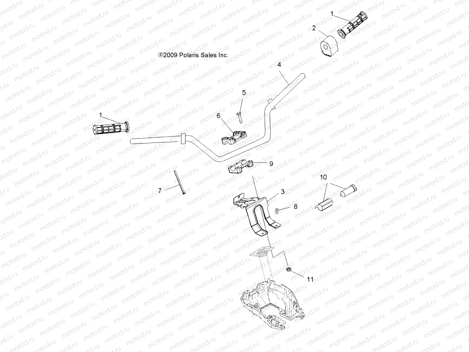 STEERING | STEERING, HANDLEBAR and CONTROLS - A10MN50ET (49ATVHANDLEBAR09SP500TR)