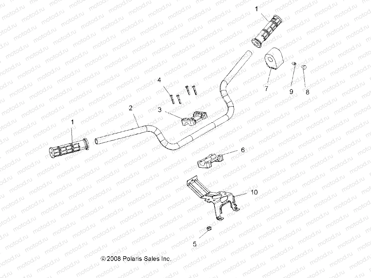 STEERING | STEERING, HANDLEBAR and CONTROLS - A12ZN55AA/AQ/AZ (49ATVHANDLEBAR09SPESP550)