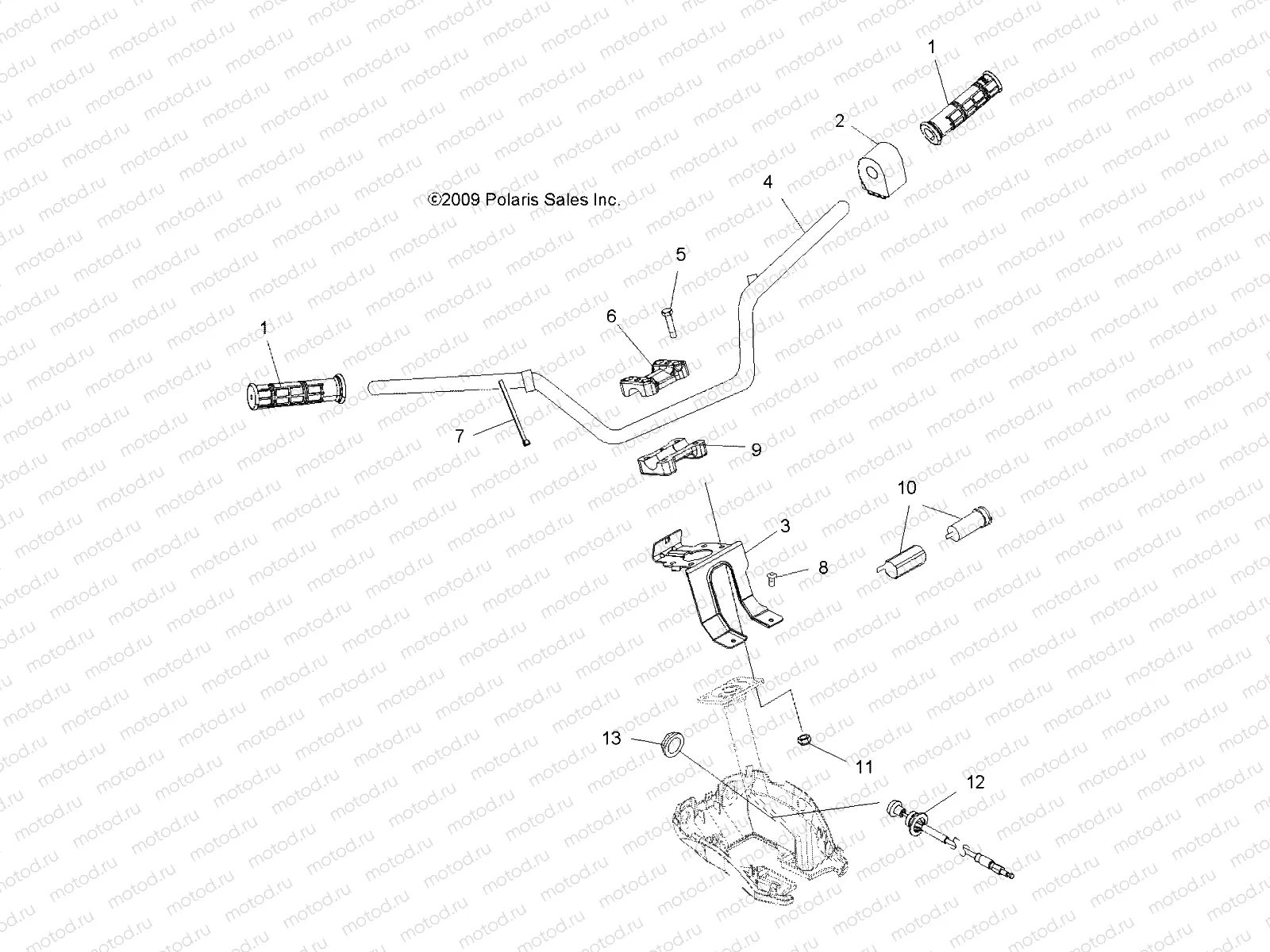 STEERING | STEERING, HANDLEBAR and CONTROLS - A13MH50FF/FJ/FU (49ATVHANDLEBAR10SP500TRGI)