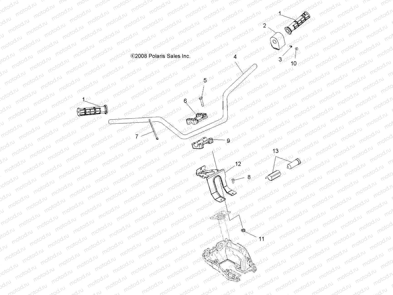 STEERING | STEERING, HANDLEBAR and CONTROLS - A13MH76FF (49ATVHANDLEBAR09SP500EFI)