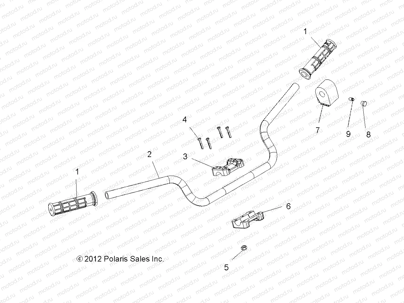 STEERING | STEERING, HANDLEBAR and CONTROLS - A14GH9EAW (49ATVHANDLEBAR13850SCRAM)