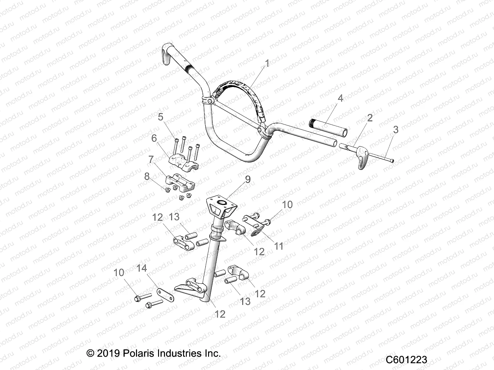 STEERING | STEERING, HANDLEBAR MOUNTING - S22EDF8RS/EFE8RS ALL OPTIONS (C601223)