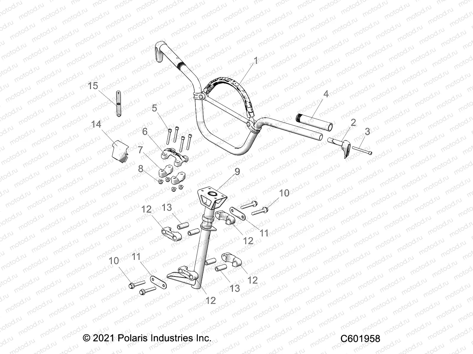 STEERING | STEERING, HANDLEBAR MOUNTING - S22TLG6RS/6RE ALL OPTIONS (C601223)