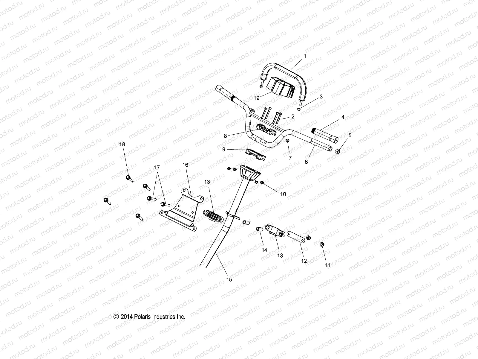 STEERING | STEERING, HANDLEBAR, STEERING POST - S20CFF5BSL/BEL (49SNOWHANDLEBAR15550155)