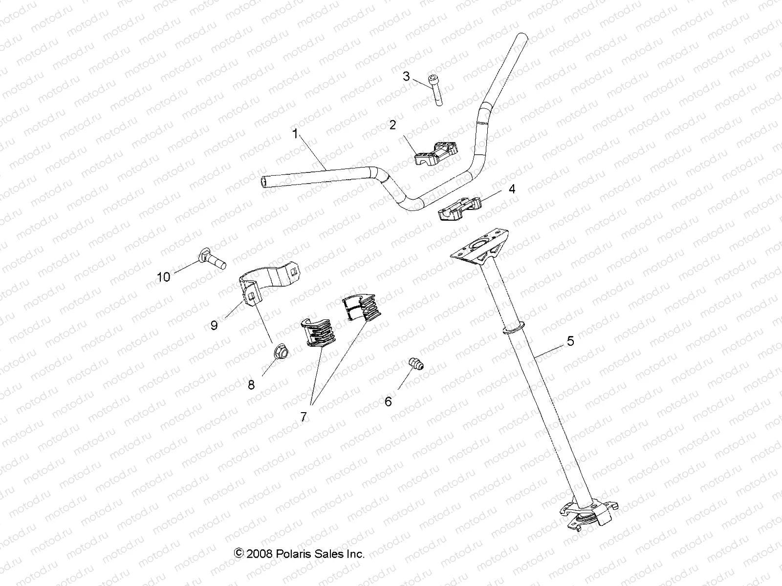 STEERING | STEERING, POST and HANDLEBAR - A09GP52AA (49ATVHANDLEBAR09OUT450)
