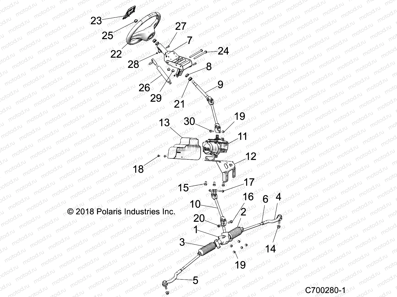 STEERING | STEERING, POWER STEERING ASM. - Z22N4K99AK/AR/BK/BR/N4VAK/BK/AR/BR (C700280-1)
