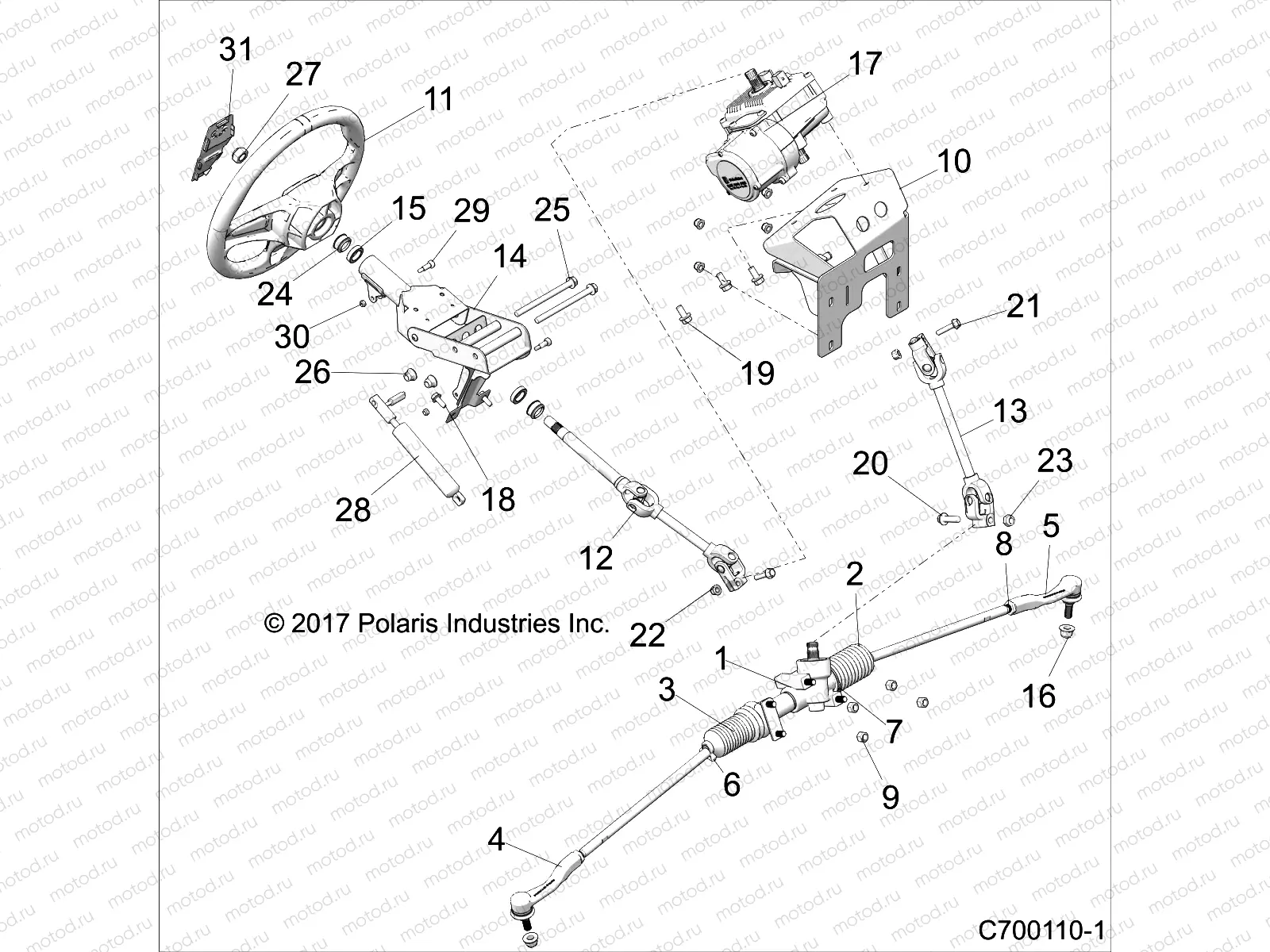 STEERING | STEERING, POWER STEERING ASM. - Z22S1E99AL/BL (C700110-1)