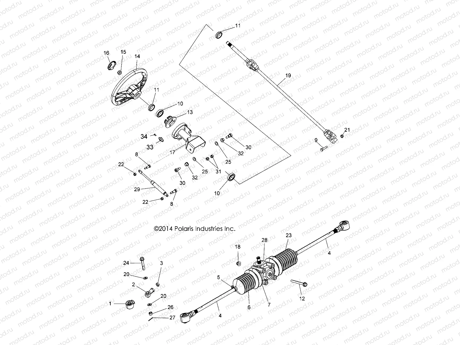 STEERING | STEERING, STEERING ASM. - A14BH33FJ (49ATVSTEERING14ACEE)